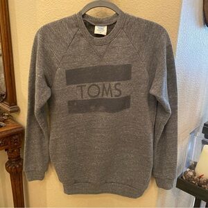 NWT~TOMS Gray Spell Out Soft Sweater Size XS-Unisex